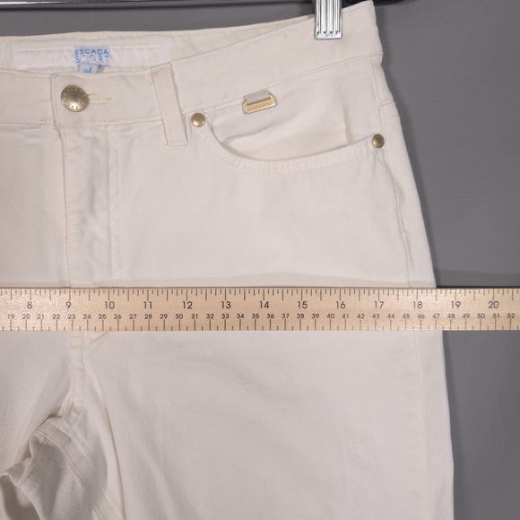 ESCADA SPORT Women ITALY🇮🇹MADE KATE Jeans BootCut Flare White Mid Rise Size 40 - Picture 3 of 15